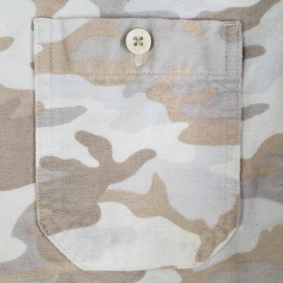 LL Bean Button Down Shirt LS Men’s Size Medium M Beige Camouflage Cotton - Picture 5 of 10